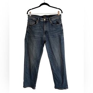 Banana Republic Premium Denim Medium Rinse Blue High-Rise Straight Jeans | 30